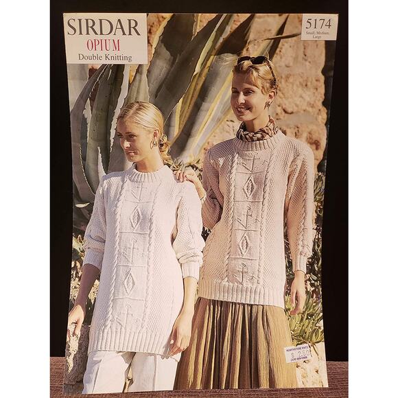 New Sirdar 5174 Opium Double Knitting Textured Pullover Sweater Pattern - Picture 2 of 3
